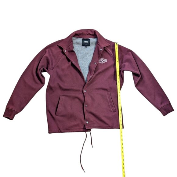 VANS Off The Wall TORREY FLEECE COACHES JACKET Large RARE BURGUNDY - Picture 3 of 6